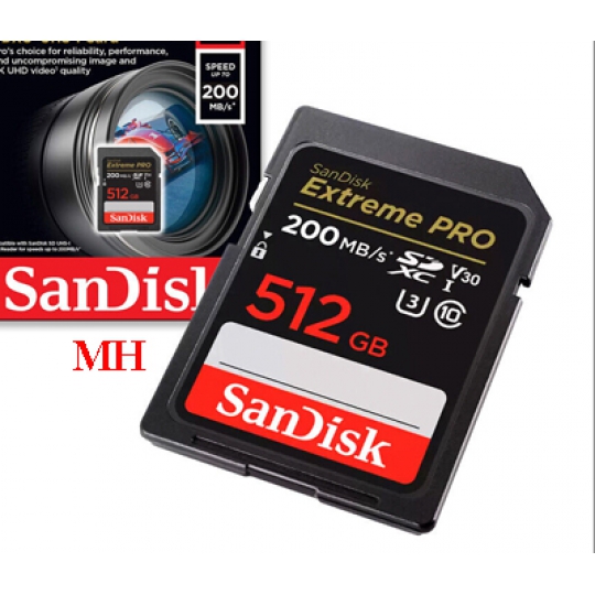 Thẻ nhớ 512Gb SDXC SANDISK EXTREME PRO CLASS 10 200MB/S U3 V30