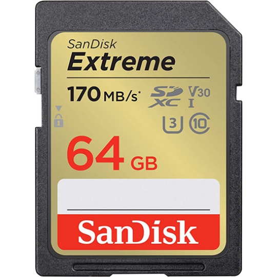 THẺ NHỚ 64GB Sandisk SDXC Extreme U3 V30 170MB/s