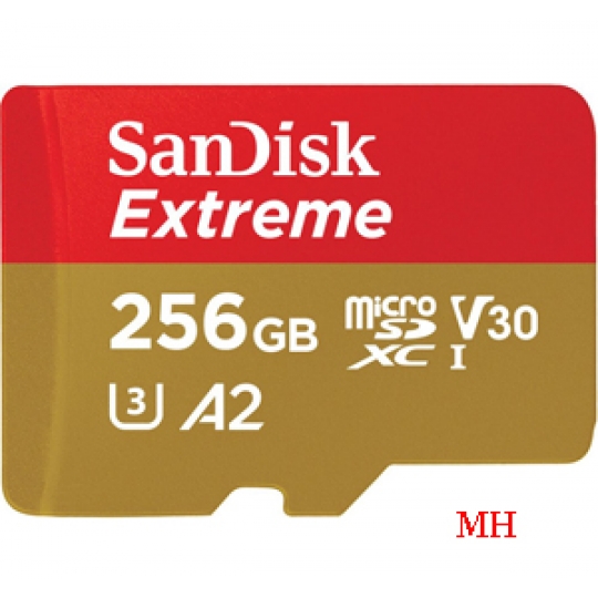 THẺ NHỚ 256GB Sandisk EXTREME Micro SDXC (Class 10) U3 V30 A2 190Mb/s