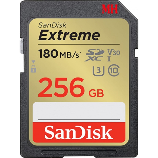 THẺ NHỚ 256GB Sandisk SDXC Extreme U3 V30 180MB/s