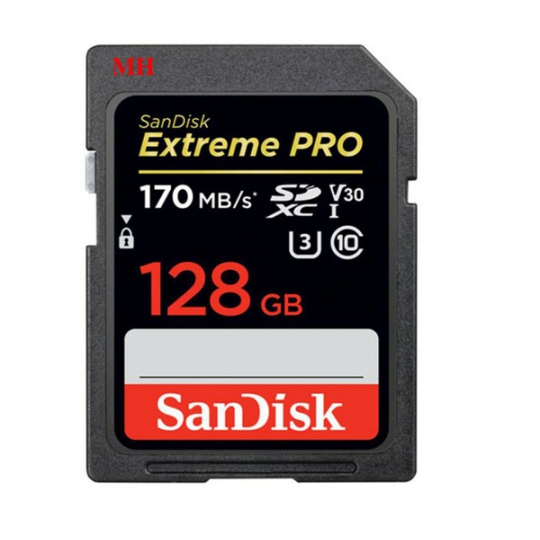 THẺ NHỚ 128GB SDXC SANDISK EXTREME PRO CLASS 10 170MB/S U3 V30 4K