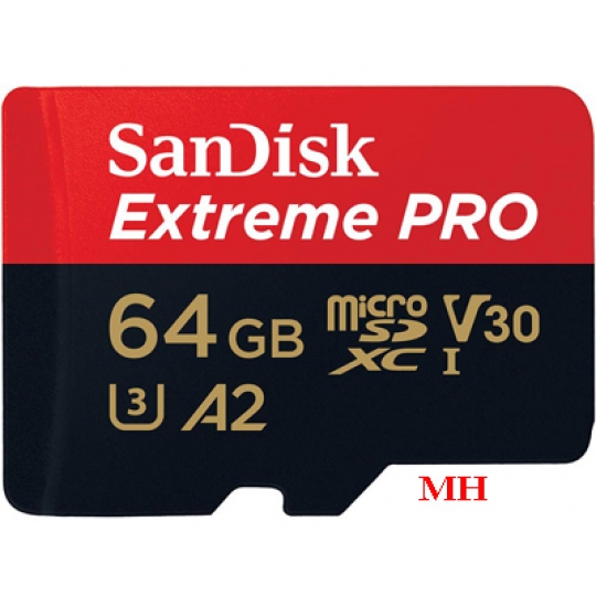 THẺ NHỚ 64GB Micro SDXC Sandisk EXTREME PRO (Class 10) U3 V30 A2 4K 200Mb/s