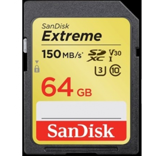 THẺ NHỚ 64GB Sandisk SDXC Extreme U3 V30 150MB/s (Class 10)  