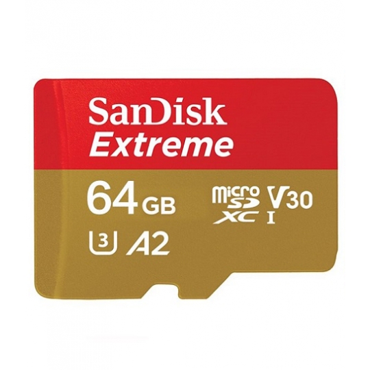 THẺ NHỚ 64GB Sandisk EXTREME Micro SDXC (Class 10) U3 V30 A2 170Mb/s